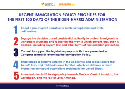 Urgent Immigration policy priorities for First 100 Days of Biden-Harris Administration
