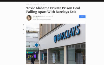 Toxic Alabama Private Prison Deal Falling Apart With Barclays Exit